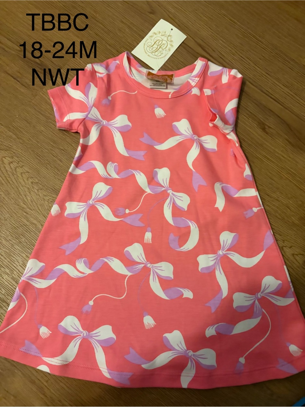The Beaufort Bonnet Company Pink and White Bow-Print Polly Dress